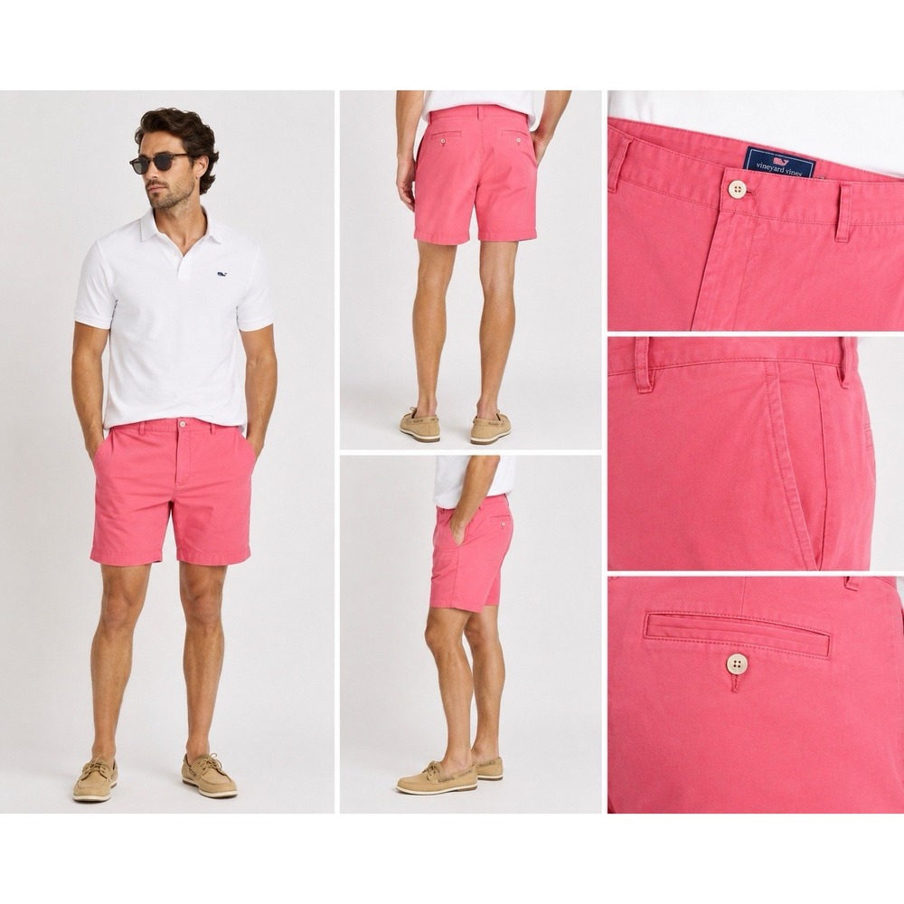 Mens Red Vineyard Vines Club Shorts 42